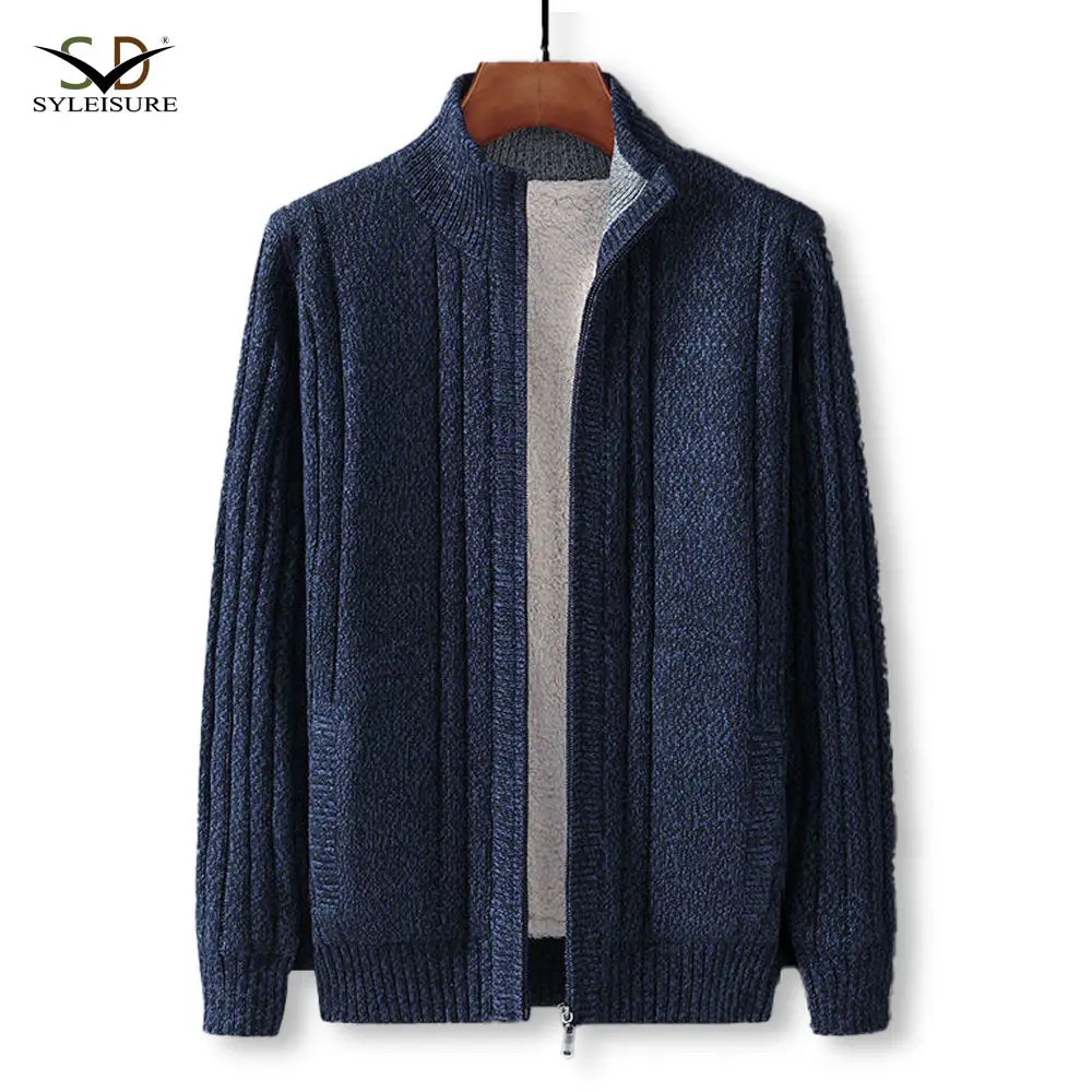 Autumn New Fashion Sweater Cardigan Long Sleeve Men's Full Zipper Cotton Sweater
