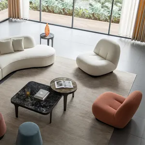 الايطالية تصميم واحد غرفة نوم غرفة المعيشة أريكة قماش كسول أريكة بمستوى الأرض قماش للفنادق أريكة قماش