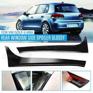 Spoiler latéral de fenêtre arrière noir brillant Canard Canards Splitter pour VW Golf 6 MK6 GTI/GTR/GTD 2008 2009 2010 2011 2012 2013 - Product Image 1
