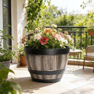 Macetas de Jardín de Plástico <span class=keywords><strong>con</strong></span> Estilo de <span class=keywords><strong>Madera</strong></span>, Duraderas, para Paisajismo - Product Image 1