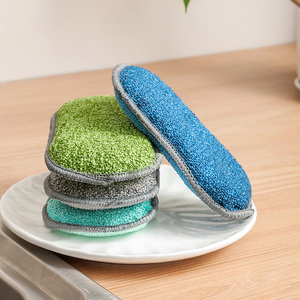 Dish Sponge with Heavy Duty Oil Absorption Reusable Scrubbing Power Microfiber Sponges for Cleaning Dishes Pots & Pans - Product Image 3
