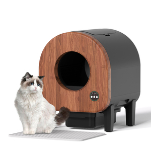 Caja de arena para inodoro para mascotas con Autolimpieza automática inteligente con cámara OEM, fácil de limpiar, control por aplicación WiFi, espacio interior de 75L para gatos - Product Image 1