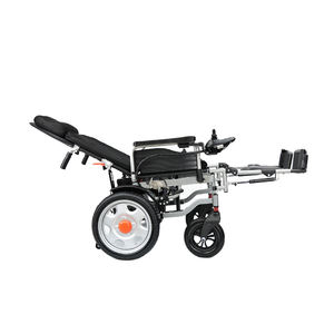 Sedia a Rotelle Elettrica per Anziani con Schienale Alto, in Acciaio Nero, Regolabile, Pieghevole e Ricaricabile - Product Image 5