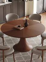 Amerikanischer Stil Massivholz-Esstisch Vintage Nordisch Retro Drehbarer Säulenfuß Wohnmöbel für Kleine Wohnungen 4-Sitzer