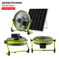 Ventilateur solaire professionnel 16 pouces 25W puissance avec panneau solaire mono 30W et batterie au lithium 36Ah pour le refroidissement de la ventilation d'atelier