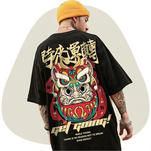 Camiseta de Hombre de Talla Grande, Económica, al Por Mayor, Holgada, con Estampado de Serigrafía, Tejido Ecológico, Estilo Hip Hop, Cuello Redondo - Product Image 3
