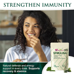 สาหร่ายสไปรูลิน่าแท็บเล็ตจากโรงงานโดยตรง ขายส่ง ราคาถูก อุดมด้วยวิตามินและแร่ธาตุ เสริมพลังงานและความมีชีวิตชีวา 500 เม็ด ขายดีที่สุด รับผลิตแบบ OEM - Product Image 5