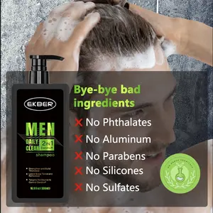 Private Label Professional Man's 2in1 Anti-dandruff Shampoo Hair Loss Anti-dandruff Anti-itch Hair Growth Shampoo For Men