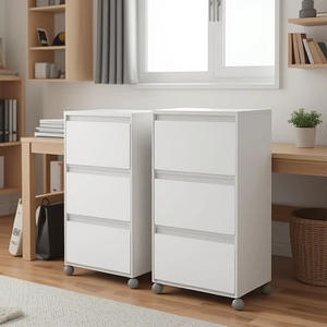 Meuble de rangement multi-niveaux sur pied pour salon, avec tiroirs pour snacks et jouets pour bébé, doté de roulettes - Product Image 5