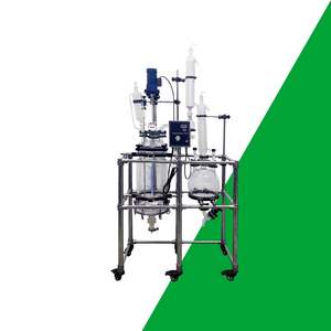 Reactor de vidrio de una sola capa Reactor químico básico de 20L para procesos de calentamiento de mezcla sencillos - Product Image 1