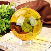Citrine à sept couleurs personnalisée LED boule de cristal polie affaires/cadeau souvenir artisanat en cristal fabriqué à la main