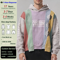 Hoodie Unisex Oversize dengan Panel Vertikal Multiwarna, Cetakan Bunga Daisy, dan Teks Kustom di Dada