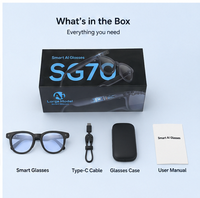 Lunettes Intelligentes SG70 – Traducteur 6.0, Interphone, Audio Open-Ear, Contrôle Tactile, ABS+PC, Type-C