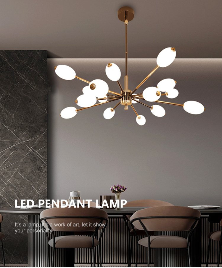 New Product Decoration Restaurant Hanging Lamp Living Room Luxury Acrylic LED Chandelier Light