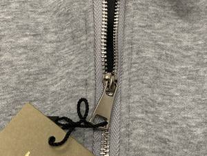 Felpa Pesante con Cappuccio da Uomo Grigio Classico in Cotone con Cerniera e Ricamo di Lusso, Stile Cappotto a Righe Casual - Product Image 5