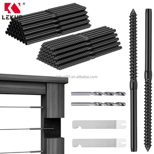 Kit <span class=keywords><strong>de</strong></span> Herrajes Negros para Barandillas <span class=keywords><strong>de</strong></span> Cable DIY, Tornillos <span class=keywords><strong>de</strong></span> Rosca Derecha e Izquierda <span class=keywords><strong>de</strong></span> Acero Inoxidable T316 <span class=keywords><strong>de</strong></span> 1/8'' para Postes <span class=keywords><strong>de</strong></span> Madera - Product Image 1