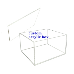 Factory Customize Custom clear acrylic Box 5Side Box /acrylic Display box with lid/Flip lid plexiglass for display storage box