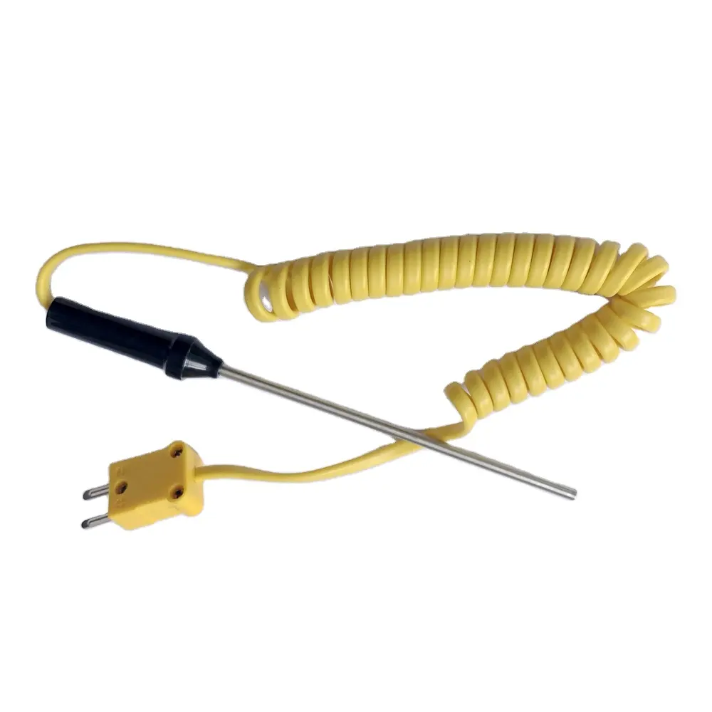 Hot sale industry spring cable K type thermocouple with plug