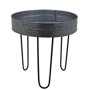 Bandeja con soporte plegable para la cocina y la Mesa, vajilla de Metal plateado Oxidase, Color gris oscuro, forma redonda - Product Image 1