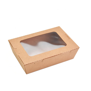 <strong>Custom</strong> Logo Size Kraft Paper Food <strong>Box</strong> Compostable Fruit Salad Paper <strong>Box</strong> French Fries Chicken Paper <strong>Box</strong> With <strong>Window</strong> - Product Image 6