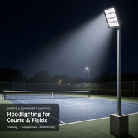 Projecteur LED modulaire 200W-1200W en aluminium moulé sous pression IP65, projecteur de stade orientable à 360° avec support en U pour terrains de sport et cours