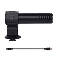 Microphone sans fil M105, microphone à condensateur stéréo portable 3,5 mm (plastique) pour l'enregistrement et les interviews