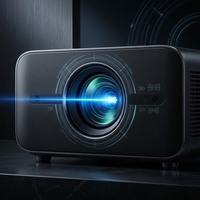 Projecteur intelligent triple laser 4K UHD DLP pour cinéma maison, projecteur d'écran portable Android avec haut-parleurs intégrés