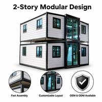 ZYBOX A1 Maison Modulaire Ignifugée à Deux Étages Conteneurisée avec Cadre Noir Préfabriqué # 1 Vendeur mondial Livraison en 10 jours Maison duplex