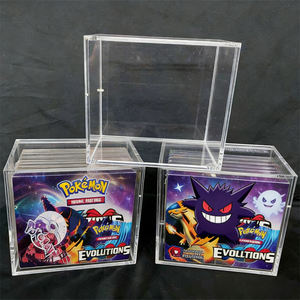 Boîte de protection en acrylique transparente pour <span class=keywords><strong>booster</strong></span> Pokémon, <span class=keywords><strong>prix</strong></span> d'usine, boîte de protection en acrylique poli pour <span class=keywords><strong>booster</strong></span> Pokémon ETB avec couvercle - Product Image 3