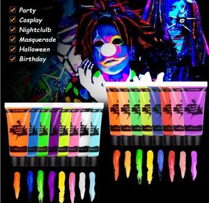 <span class=keywords><strong>Pintura</strong></span> facial corporal Uv no tóxica que brilla en la oscuridad <span class=keywords><strong>Pintura</strong></span> corporal y facial UV <span class=keywords><strong>Neon</strong></span> Blacklight para fiestas y Halloween - Product Image 4