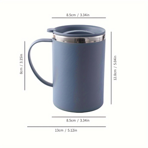 Taza de Café de Acero Inoxidable con Aislamiento al Vacío, con Asa y Tapa, Antiderrames, Térmica, para Viajes, Oficina, Regalo - Product Image 6
