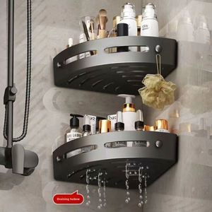 Wall Shelf Set No Punching <b>Corner</b> Rack <b>Bathroom</b> Organizer Plastic Wall Mounted <b>Bathroom</b> Storage Rack - Product Image 1