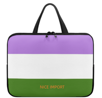 Sac pour ordinateur portable Genderqueer Rainbow, étui fin pour ordinateur portable avec fermeture éclair, sac portable pour tablette, grande capacité