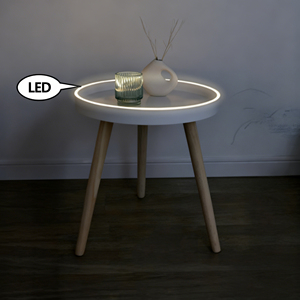 <span class=keywords><strong>Mesa</strong></span> de Centro LED Pequeña Desmontable para Sala de Estar con Decoración de Patas de Madera, <span class=keywords><strong>Mesa</strong></span> de Té Pequeña para Sala de Estar, Dormitorio o Balcón - Product Image 2
