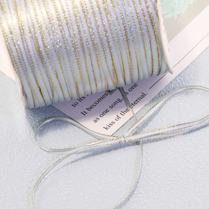 Double Gold Edge Satin Ribbon 3Mm Polyester DIY Gift Packaging Baking Decoration Material Accessories - Product Image 5