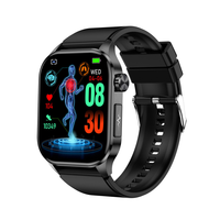 Nouvelle montre intelligente BT Call ECG avec écran AMOLED de 2,04 pouces, pression artérielle, oxygène sanguin, température corporelle, montre intelligente ET580