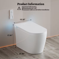 Inodoro Inteligente de Una Pieza con Diseño Oculto, Montado en el Suelo, Inodoros Electrónicos Inteligentes para Apartamentos Modernos