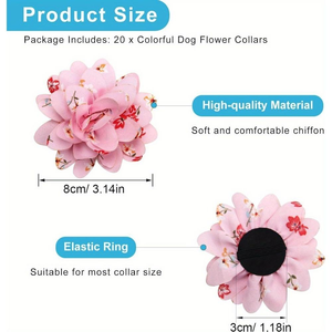 Luxury Polyester Floral Dog Collar Necklace Colorful Charms Custom Logo All-Season Decorative Pet Pendants for Retail - Product Image 2
