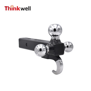 Support de boule de remorquage Thinkwell Tri avec crochet, 2 pouces, acier carbone noir, pour accessoires de remorque - Product Image 1