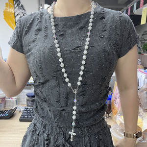 반짝이는 크리스탈 모조 다이아몬드 폴리머 페르시 묵주 목걸이, 십자기도 도매 이슬람 Tasbih - Product Image 4