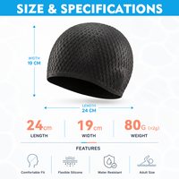 Bonnet de bain en silicone unisexe à haute élasticité, imperméable et antidérapant, durable et personnalisé pour adulte et enfant