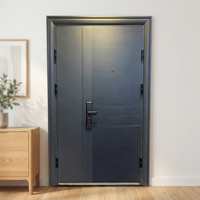 Porte d'entrée de sécurité en acier de luxe pour appartements, finition de surface de qualité hôtelière