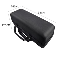 Grande trousse de transport en tissu tricoté en nylon noir, fermeture éclair EVA, étanche, antichoc, durable, protection haute densité