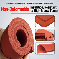 Rouleau de feuille de mousse de silicone résistante aux hautes températures, rouge, antidérapante, matériau isolant en caoutchouc pour tapis de presse à chaud