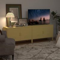 Armoires métalliques modernes réglables en acier inoxydable avec portes, pour hôtels et hôpitaux, meuble de rangement TV latéral pour chambre à coucher, jaune