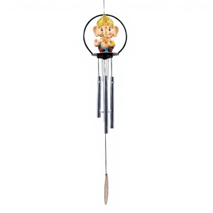 Ganesha Wind <b>Chime</b> 90MM PVC/ABS Material Injection Molded Modern Decorative Hanging <b>Bell</b> Spiritual Feng Shui - Product Image 1