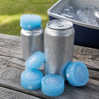 Lot de 45 ml de mini-blocs réfrigérants réutilisables ronds en PEHD de qualité alimentaire pour boissons et aliments, idéal pour la bière et les boissons en extérieur