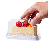Boîtes à gâteaux triangulaires jetables en gros, en plastique PET épaissi, contenants pour desserts et cheesecakes, avec impression en relief et fermeture à boucle pour aliments