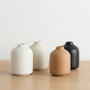 <span class=keywords><strong>Vase</strong></span> de table en céramique mate, style nordique simple, en porcelaine faite à la main, forme cylindrique, bouche étroite, pour décoration intérieure - Product Image 1