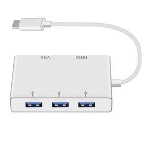 5 trong 1 Type-<span class=keywords><strong>C</strong></span> USB <span class=keywords><strong>C</strong></span> 3.1 Loại <span class=keywords><strong>C</strong></span> để <span class=keywords><strong>HDMI</strong></span> VGA Docking Station với USB 3.0 HUB Adapter Cable đối với MacBook Samaung Google Chromebook - Product Image 1
